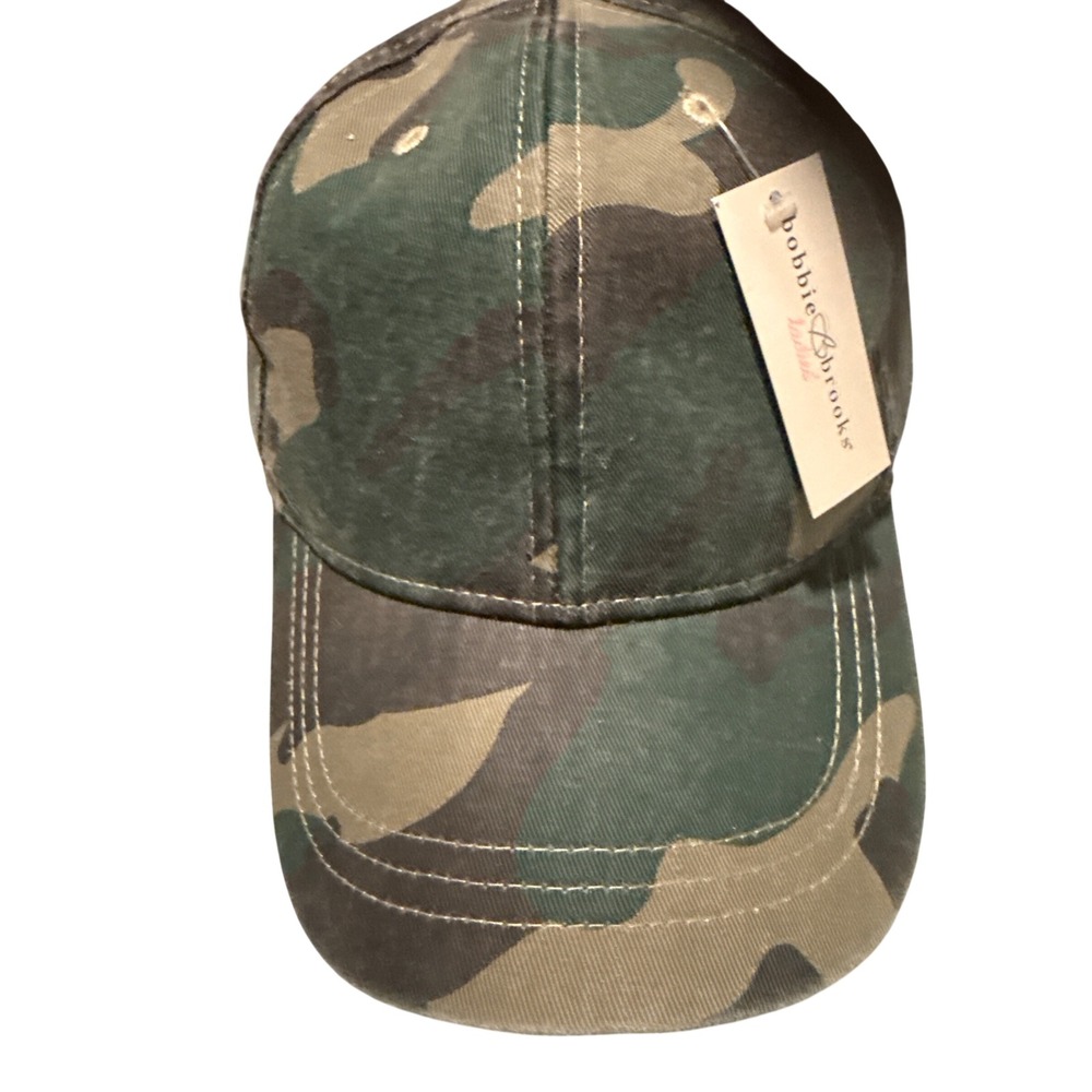 Bobbie Brooks Ladies Camouflage Baseball Cap Green Brown Camo Adjustable Hat NWT